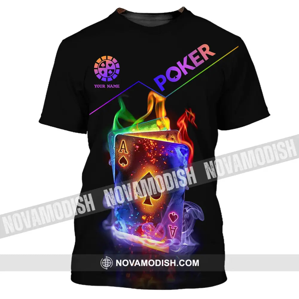 Unisex Shirt - Custom Colorful Poker Ace Card Shirt T-Shirt / S T-shirt