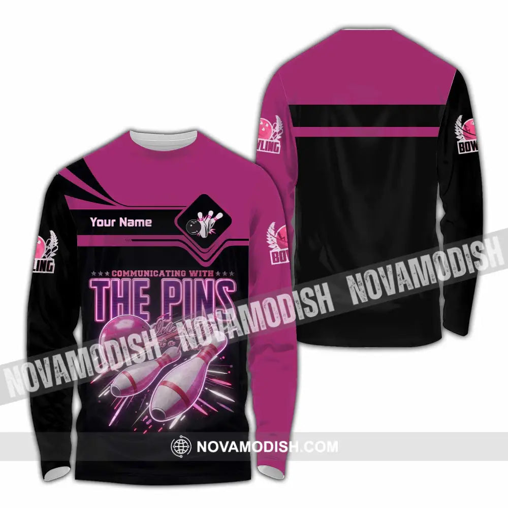 Unisex Shirt - Custom Communicating With The Pins Bowling Shirt - Long Sleeve Shirt / S - T-shirt