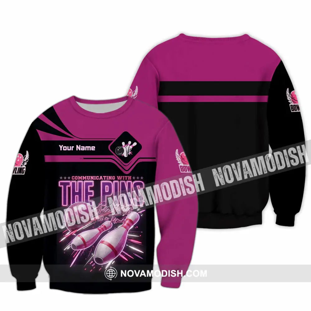Unisex Shirt - Custom Communicating With The Pins Bowling Shirt - Long Sleeve / S - T-shirt