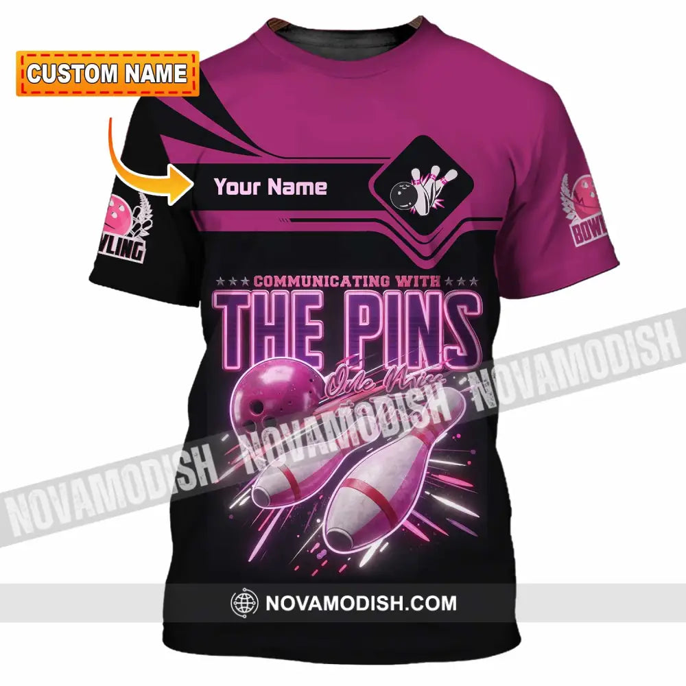 Unisex Shirt - Custom Communicating With The Pins Bowling Shirt - T-shirt