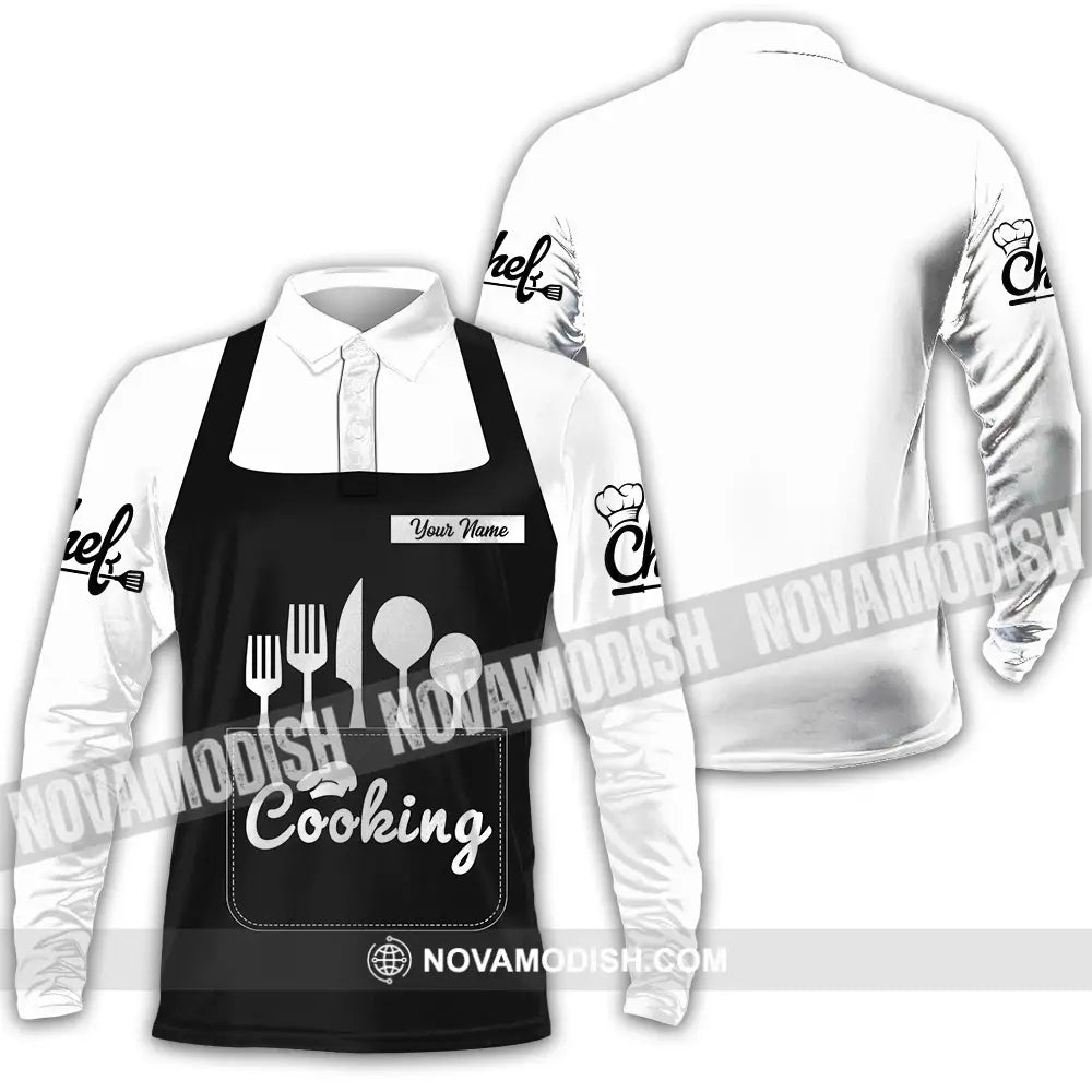 Unisex Shirt - Custom Cooking 3D Shirt Long Sleeve Polo / S T-shirt