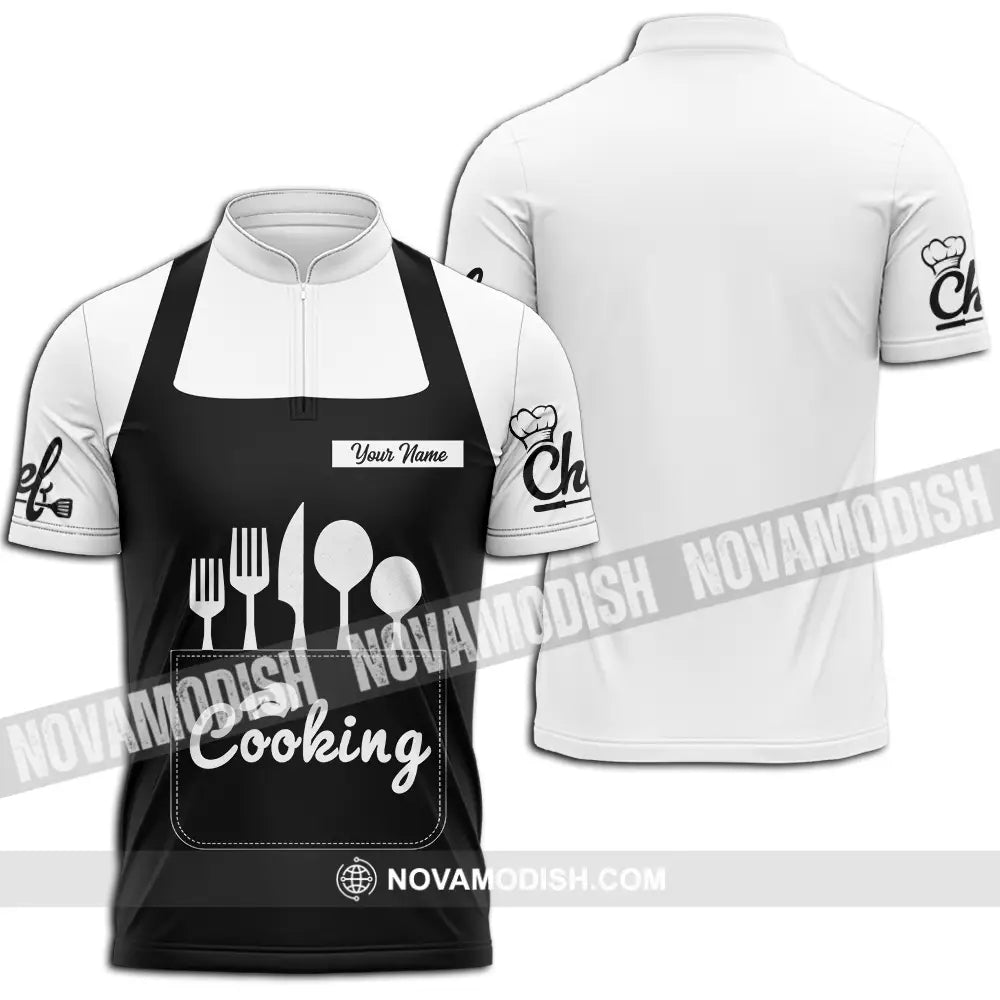 Unisex Shirt - Custom Cooking 3D Shirt Zipper Polo Shirt / S T-shirt