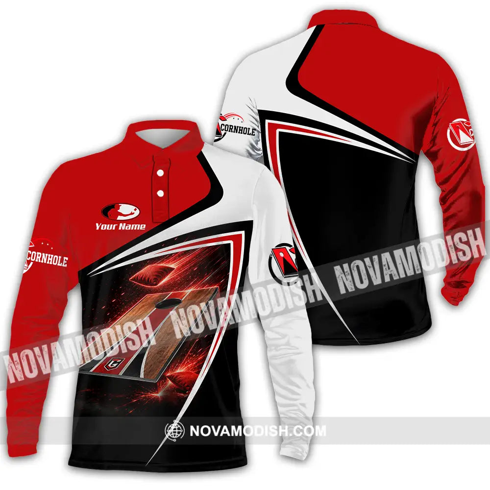 Unisex Shirt - Custom Cornhole Shirt - Long Sleeve Polo / S - T-shirt