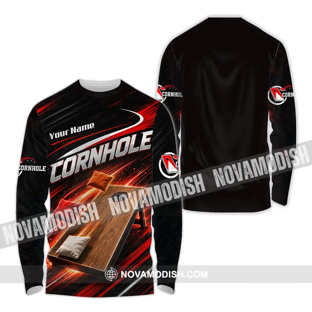 Unisex Shirt - Custom Cornhole Shirt - Long Sleeve Shirt / S - T-shirt