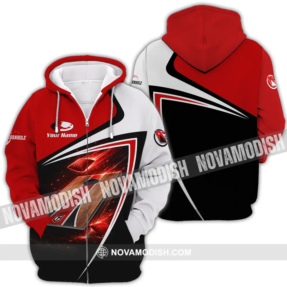 Unisex Shirt - Custom Cornhole Shirt - Zipper Hoodie / S - T-shirt