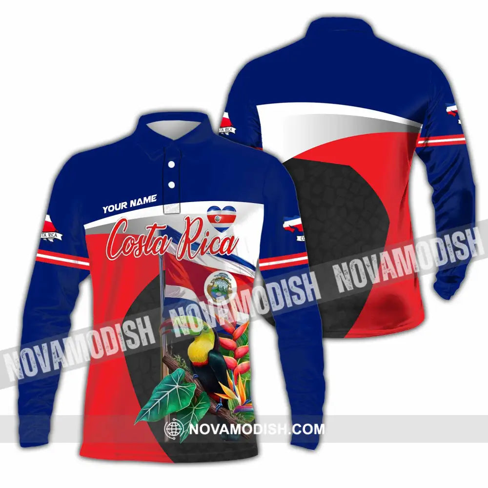 Unisex Shirt - Custom Costa Rica 3D Shirt - Long Sleeve Polo / S - T-shirt