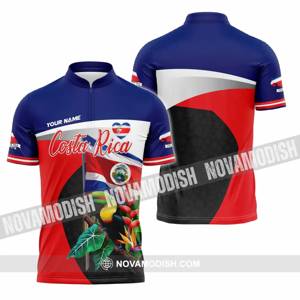 Unisex Shirt - Custom Costa Rica 3D Shirt - Zipper Polo Shirt / S - T-shirt