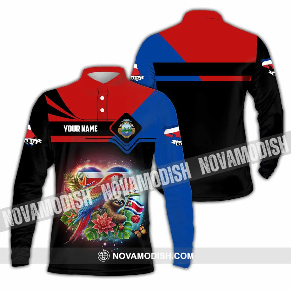 Unisex Shirt - Custom Costa Rica Shirt Long Sleeve Polo / S T-shirt
