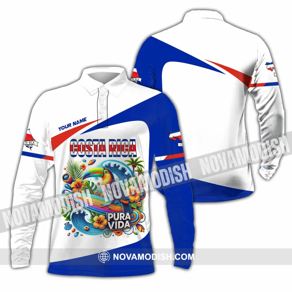 Unisex Shirt - Custom Costa Rica Shirt Long Sleeve Polo / S T-shirt
