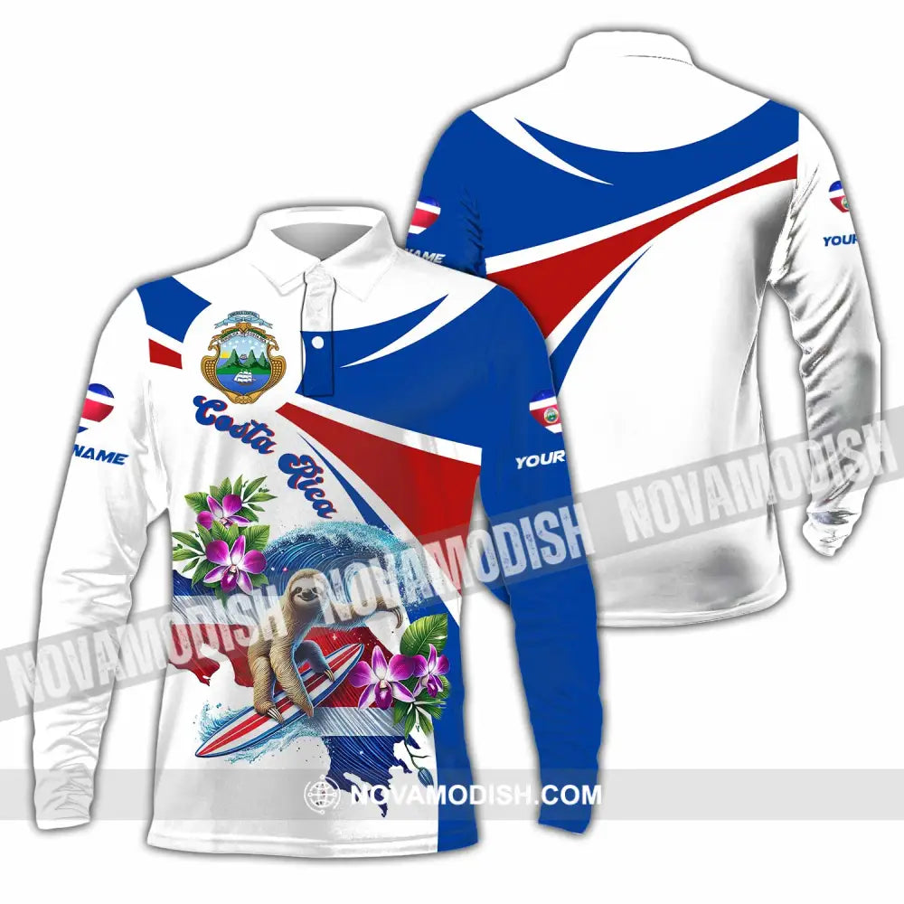 Unisex Shirt - Custom Costa Rica Shirt Long Sleeve Polo / S T-shirt