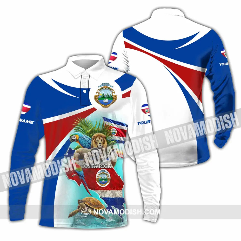 Unisex Shirt - Custom Costa Rica Shirt Long Sleeve Polo / S T-shirt