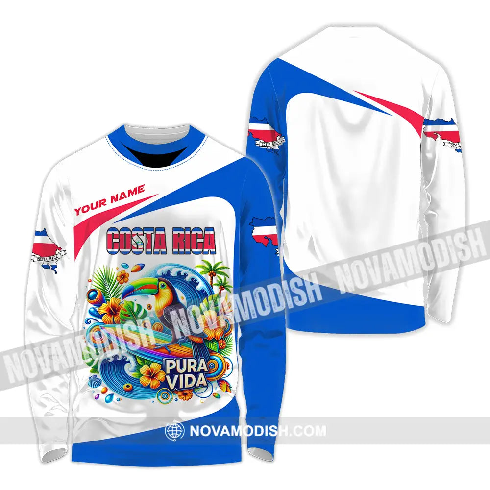 Unisex Shirt - Custom Costa Rica Pura Vida 3D Shirt Long Sleeve Shirt / S T-shirt