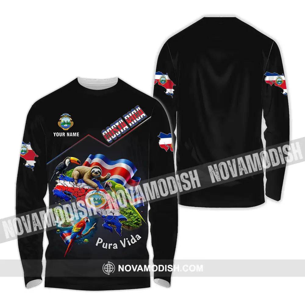 Unisex Shirt - Custom Costa Rica Pura Vida 3D Shirt Long Sleeve Shirt / S T-shirt