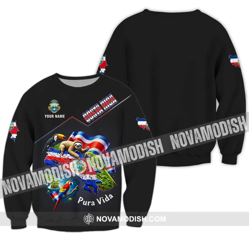 Unisex Shirt - Custom Costa Rica Pura Vida 3D Shirt Long Sleeve / S T-shirt