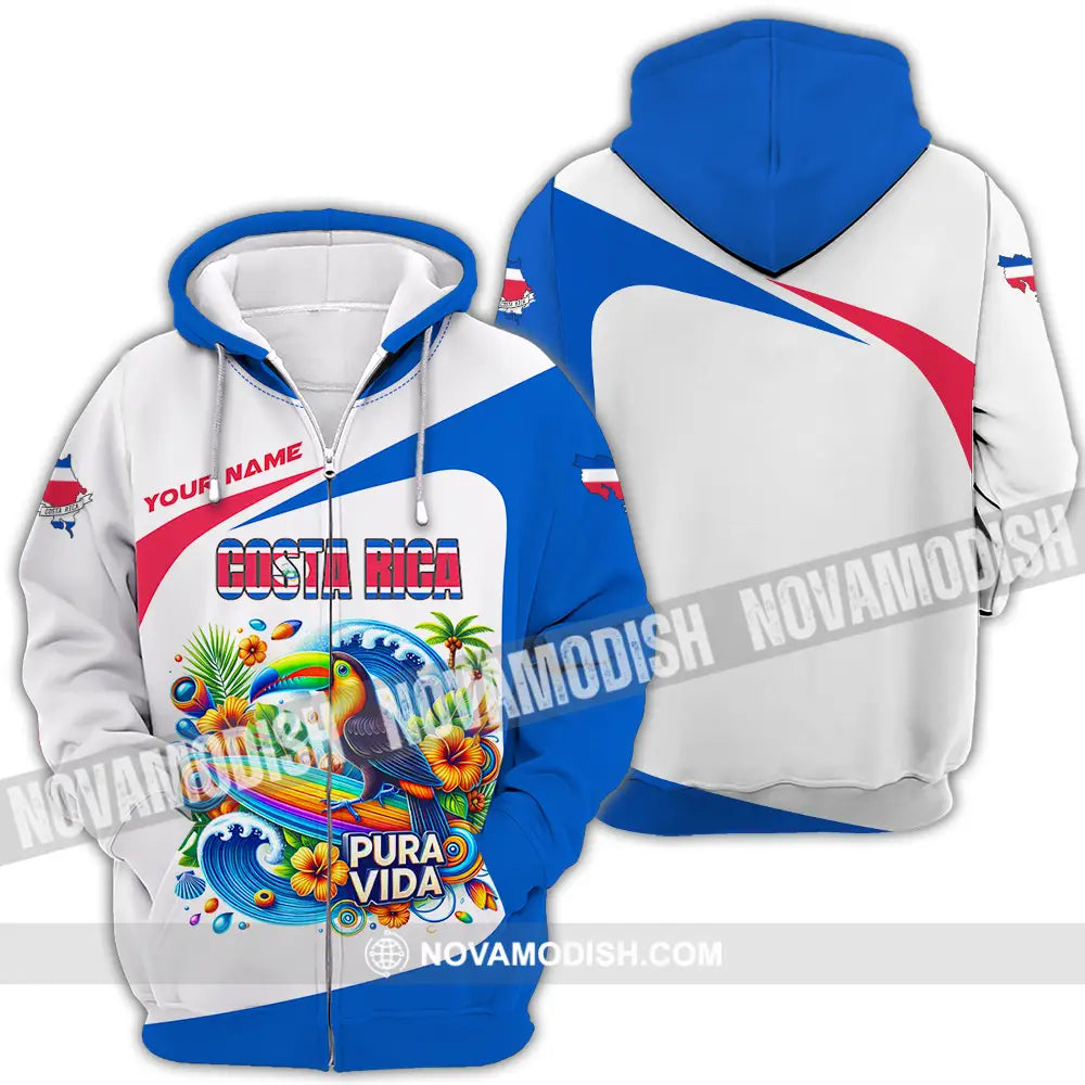 Unisex Shirt - Custom Costa Rica Pura Vida 3D Shirt Zipper Hoodie / S T-shirt