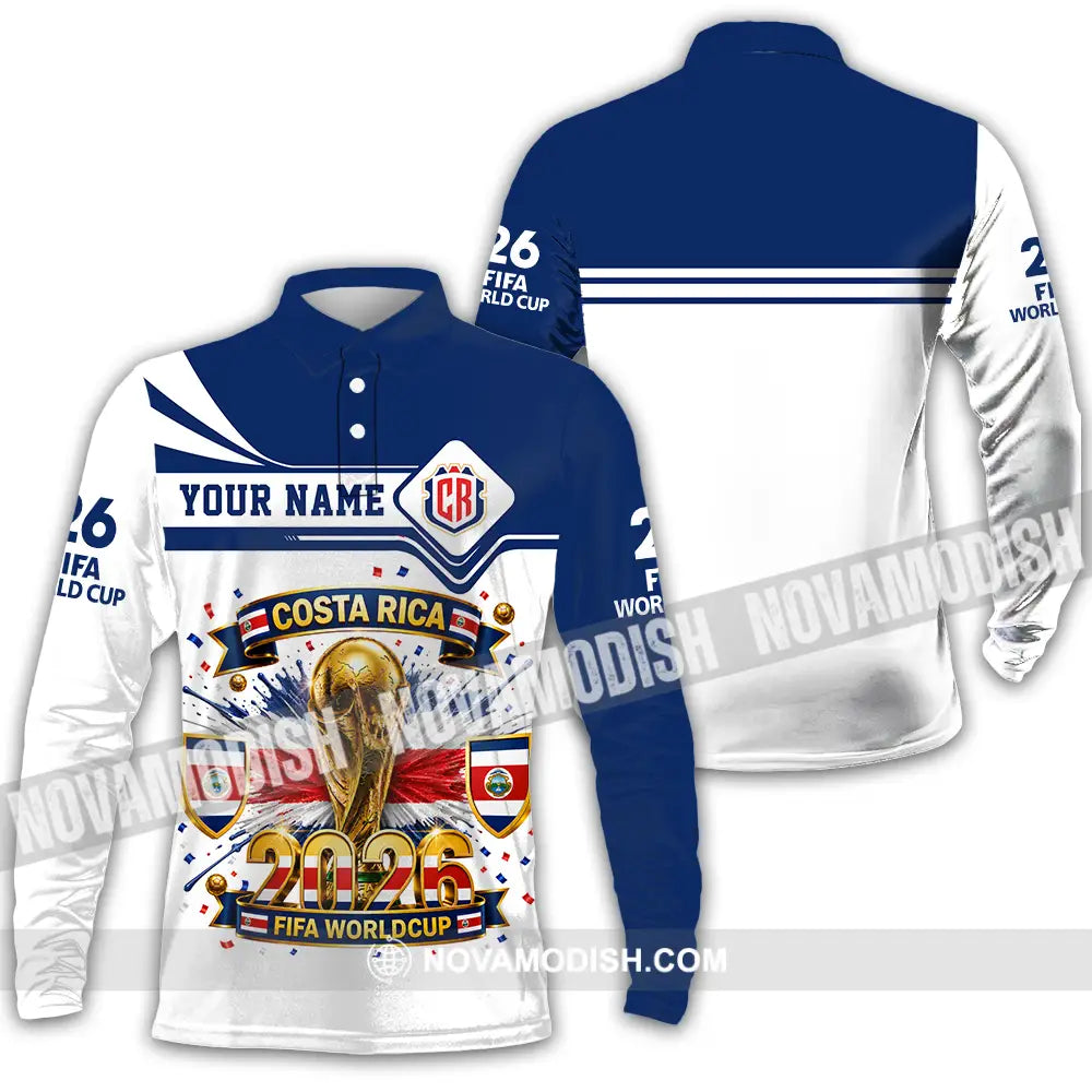 Unisex Shirt - Custom Costa Rica World Cup 2026 Shirt - Long Sleeve Polo / S - T-shirt