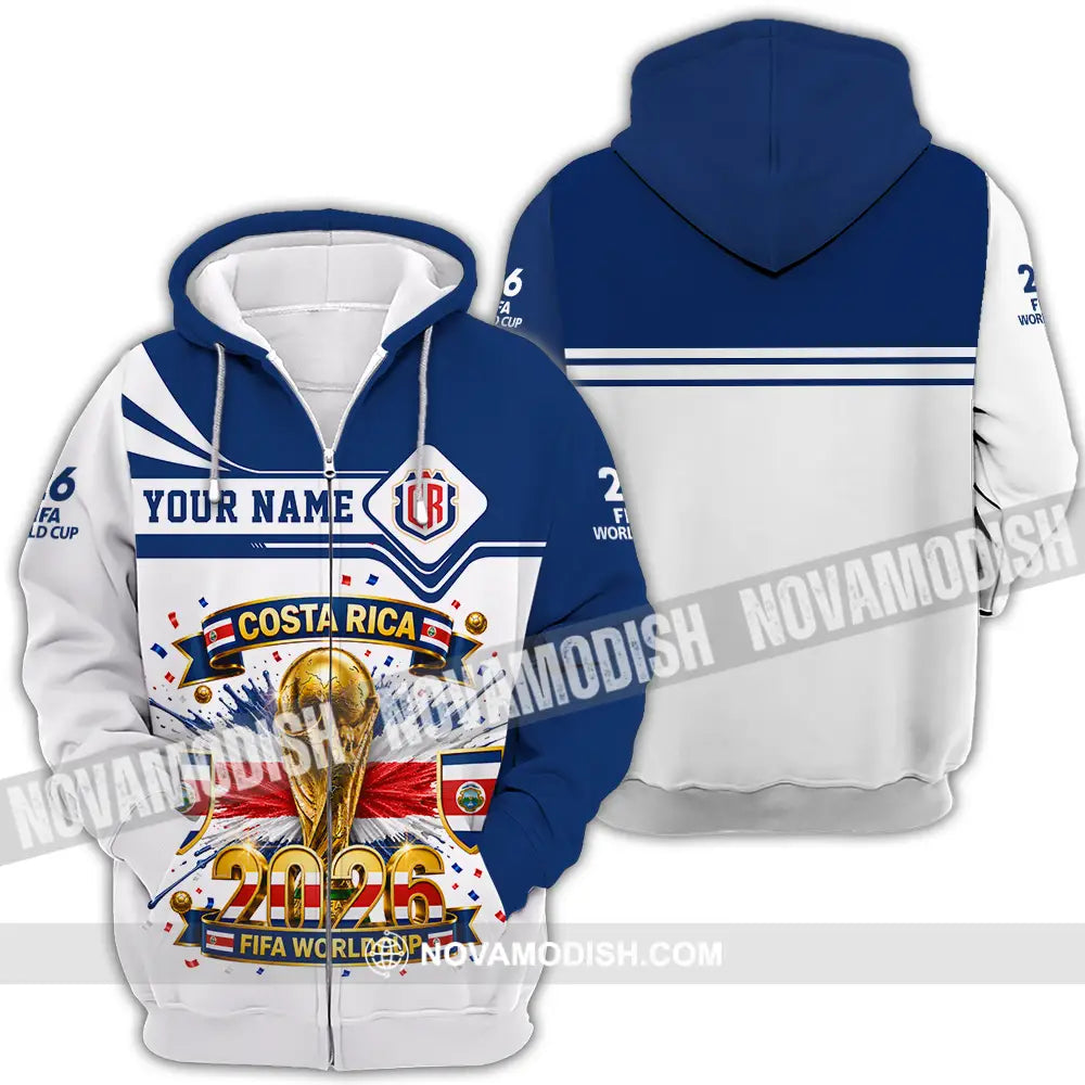 Unisex Shirt - Custom Costa Rica World Cup 2026 Shirt - Zipper Hoodie / S - T-shirt