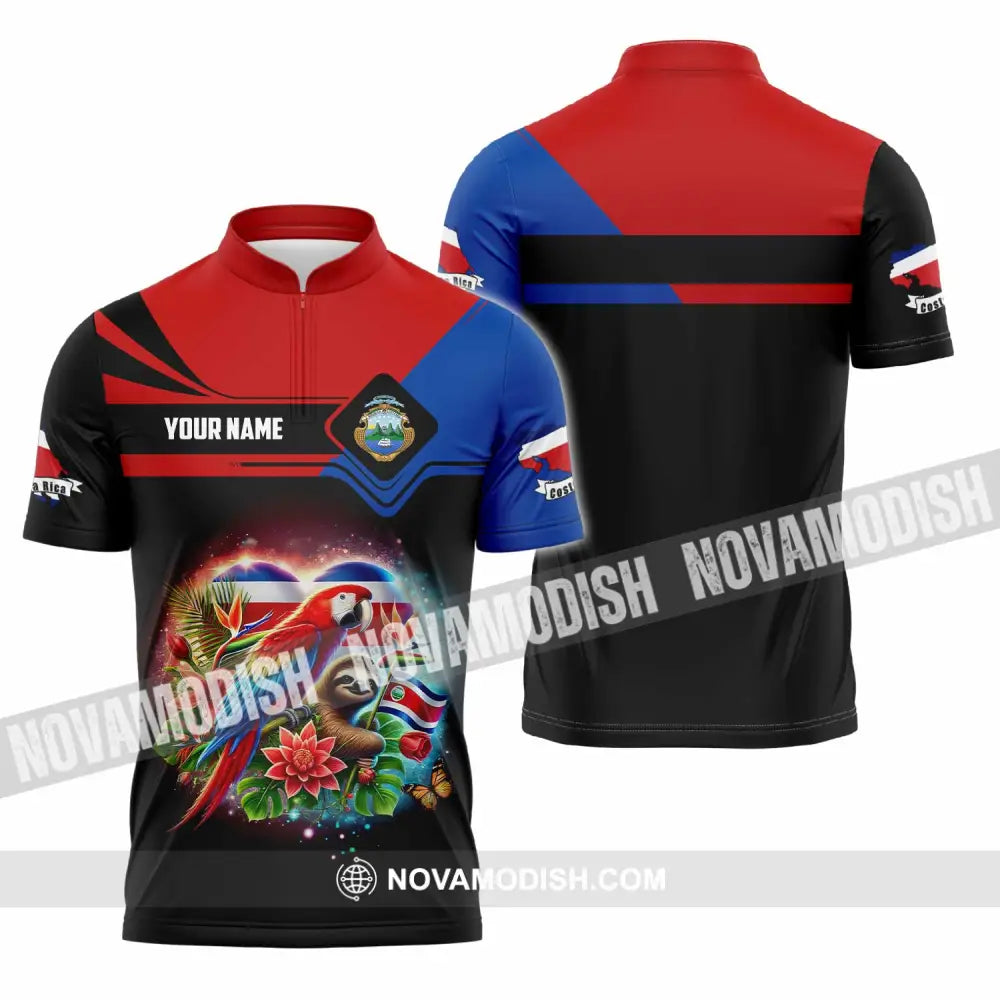 Unisex Shirt - Custom Costa Rica Shirt Zipper Polo Shirt / S T-shirt