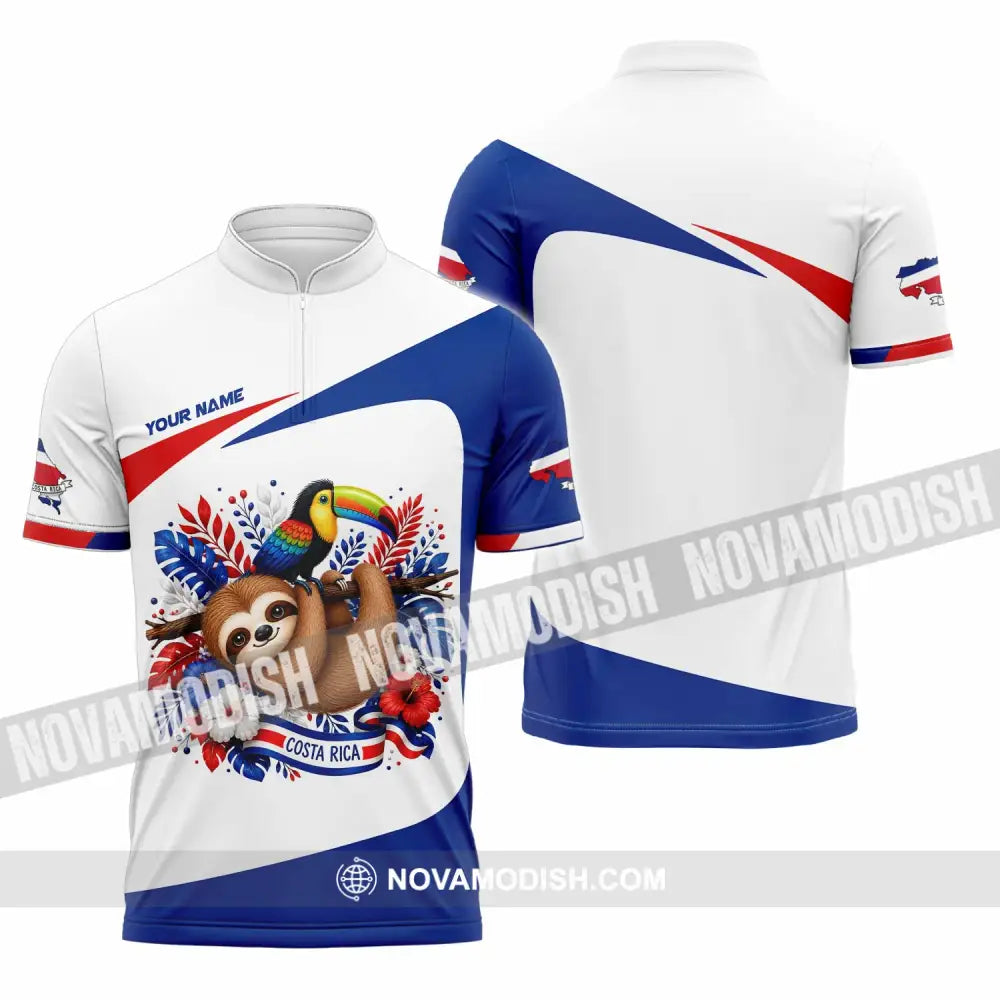 Unisex Shirt - Custom Costa Rica Shirt - Zipper Polo Shirt / S - T-shirt