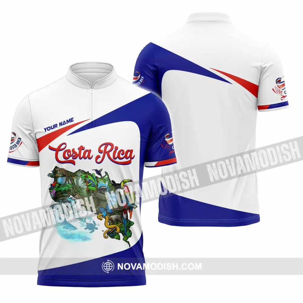 Unisex Shirt - Custom Costa Rica Shirt Zipper Polo Shirt / S T-shirt