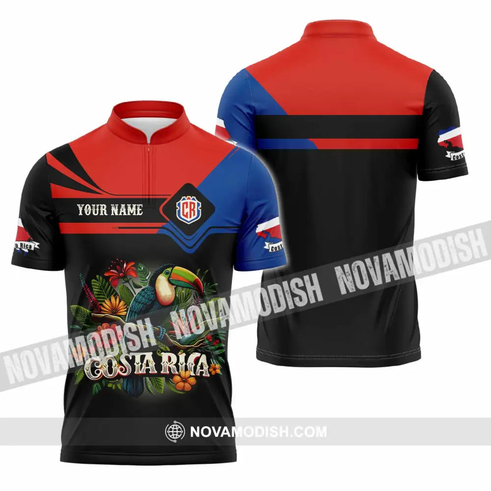 Unisex Shirt - Custom Costa Rica Shirt Zipper Polo Shirt / S T-shirt