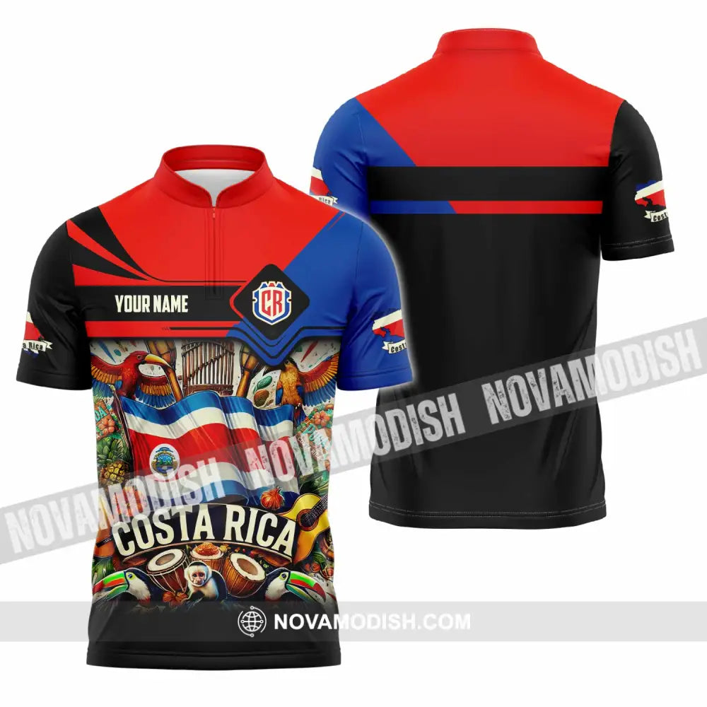 Unisex Shirt - Custom Costa Rica Shirt Zipper Polo Shirt / S T-shirt