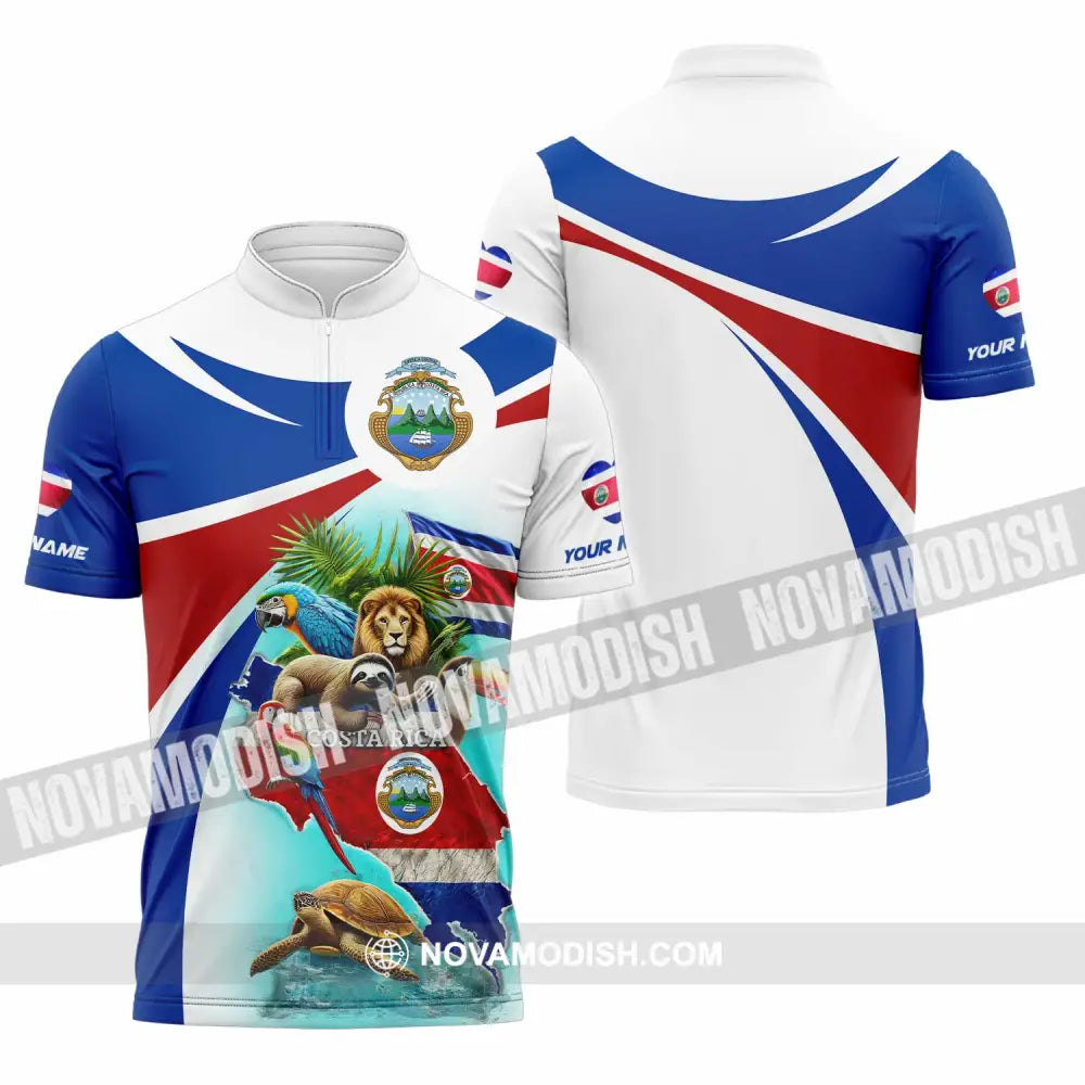 Unisex Shirt - Custom Costa Rica Shirt Zipper Polo Shirt / S T-shirt