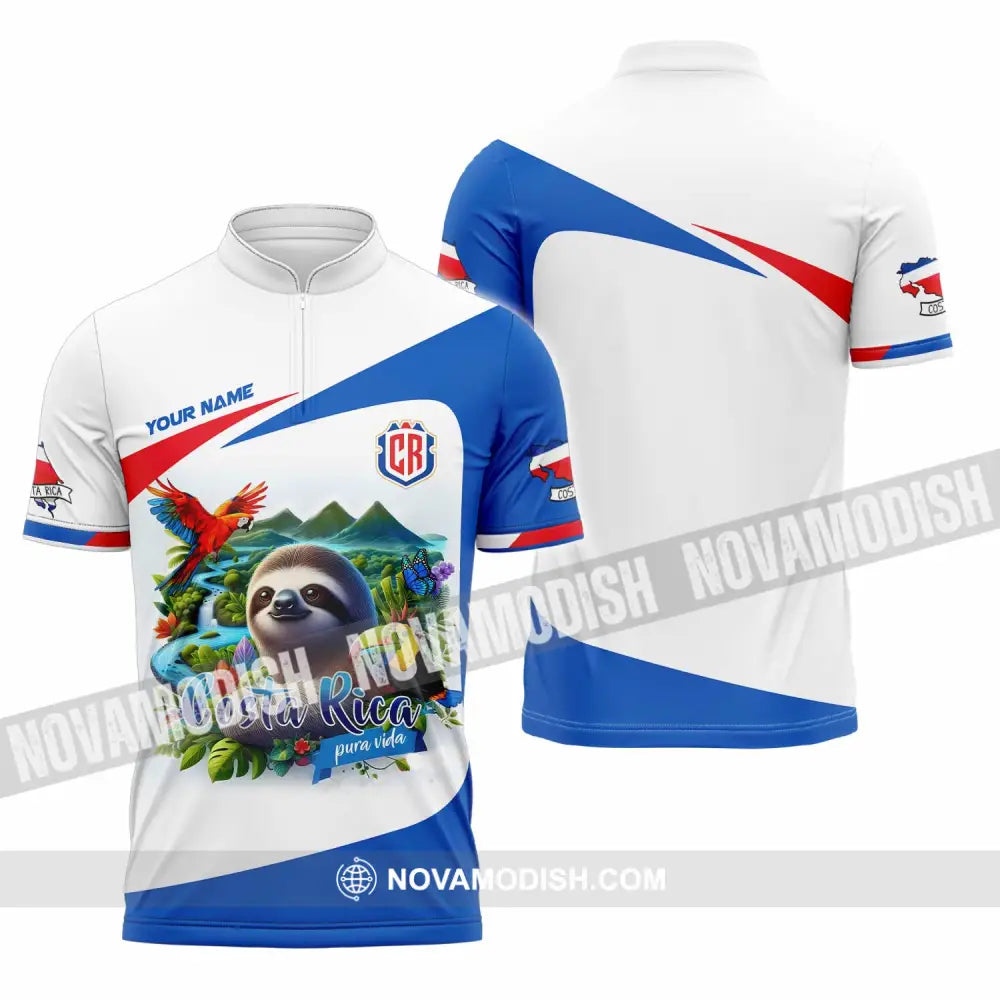 Unisex Shirt - Custom Costa Rica Shirt Zipper Polo Shirt / S T-shirt
