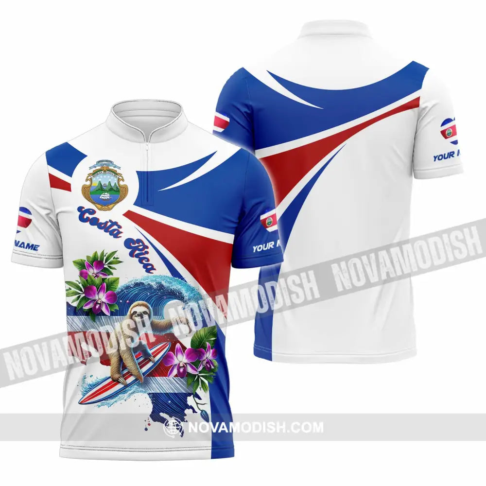 Unisex Shirt - Custom Costa Rica Shirt Zipper Polo Shirt / S T-shirt