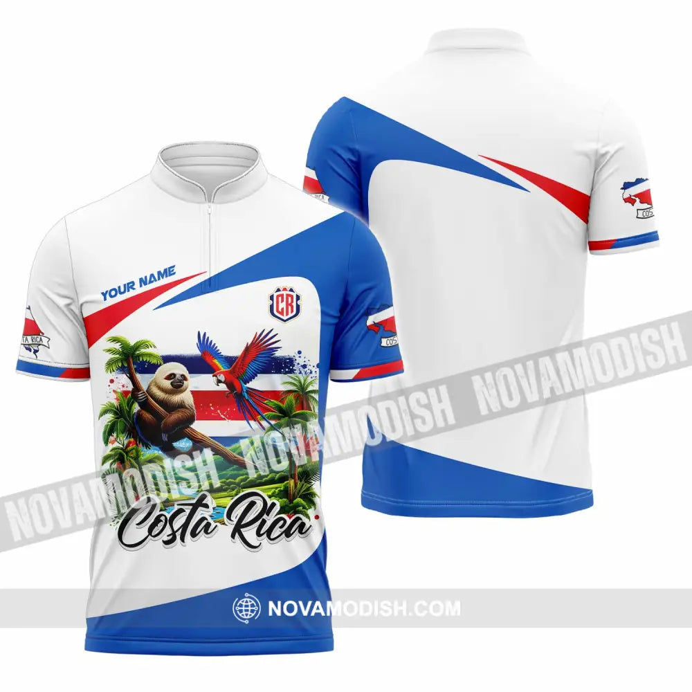 Unisex Shirt - Custom Costa Rica Shirt Zipper Polo Shirt / S T-shirt
