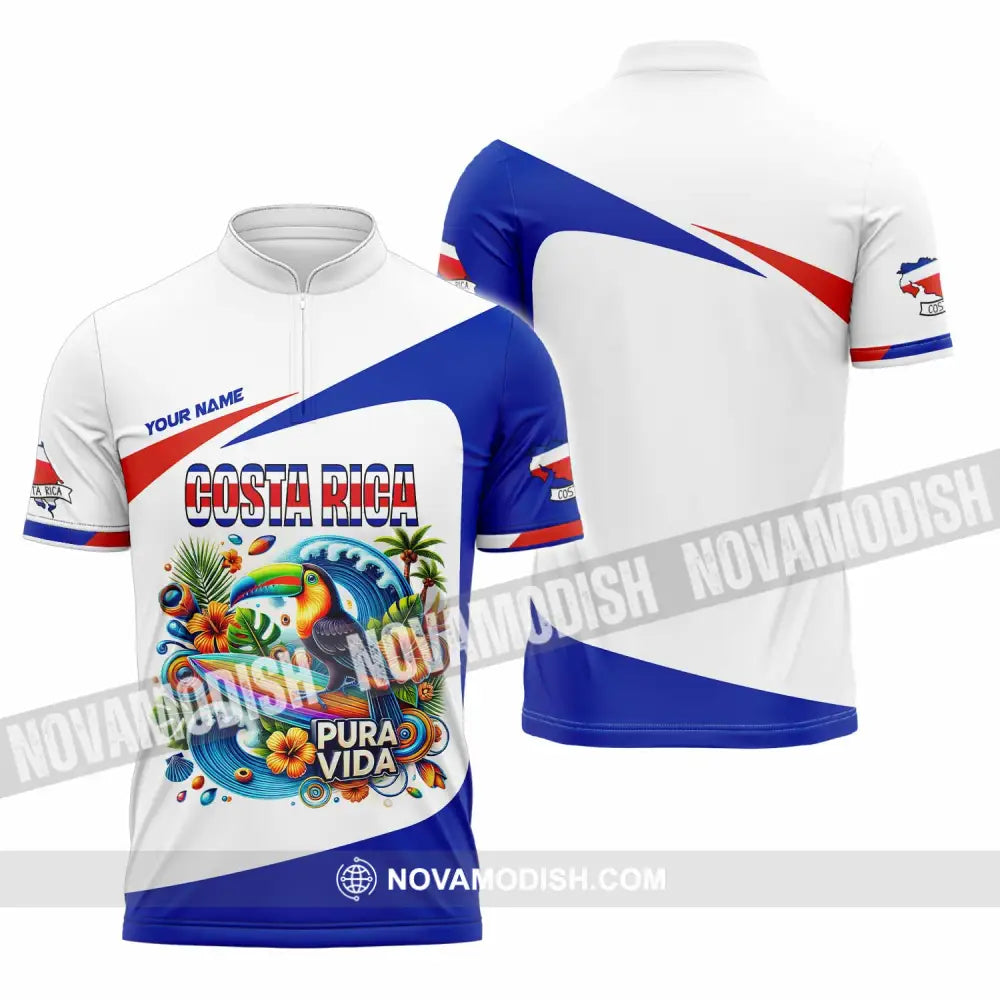 Unisex Shirt - Custom Costa Rica Shirt Zipper Polo Shirt / S T-shirt