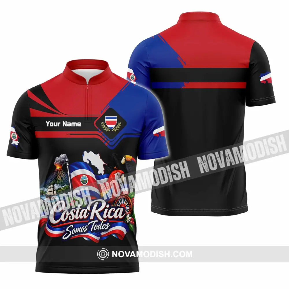 Unisex Shirt - Custom Costa Rica Shirt - Zipper Polo Shirt / S - T-shirt