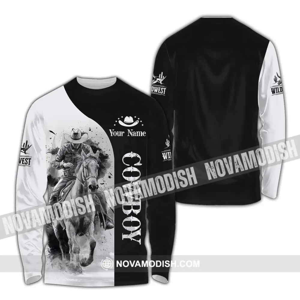 Unisex Shirt - Custom Cowboy 3D Shirt - Long Sleeve Shirt / S - T-shirt