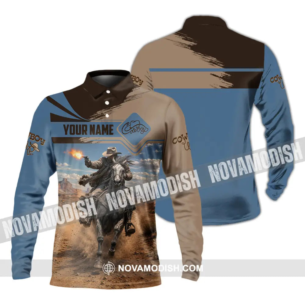 Unisex Shirt - Custom Cowboy Shirt - Long Sleeve Polo / S - T-shirt