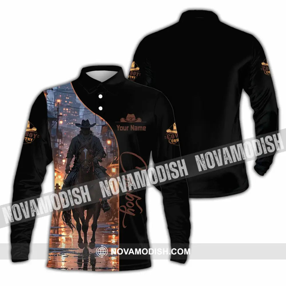 Unisex Shirt - Custom Cowboy Shirt - Long Sleeve Polo / S - T-shirt