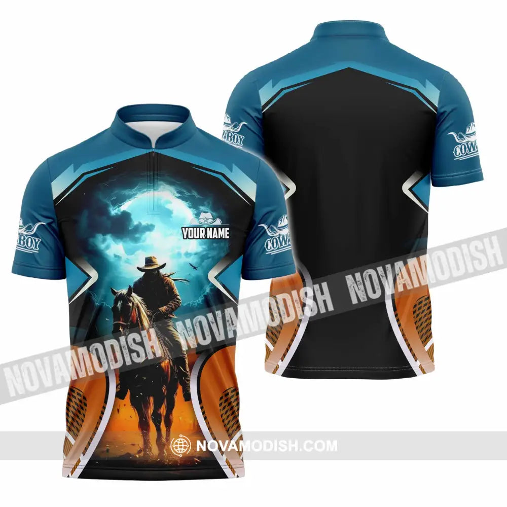 Unisex Shirt - Custom Cowboy Shirt - Zipper Polo Shirt / S - T-shirt
