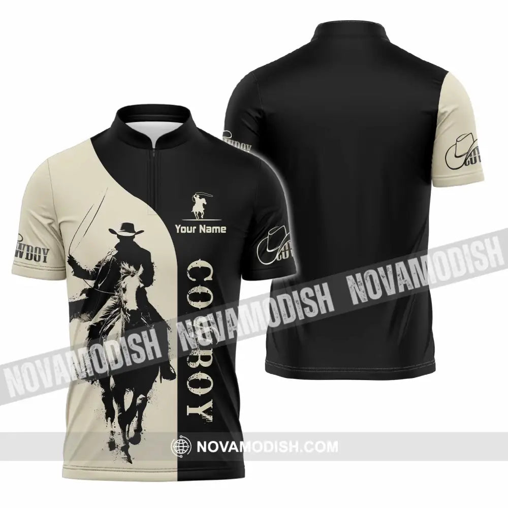 Unisex Shirt - Custom Cowboy Shirt - Zipper Polo Shirt / S - T-shirt