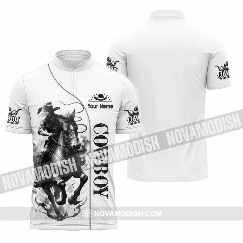 Unisex Shirt - Custom Cowboy Shirt - Zipper Polo Shirt / S - T-shirt