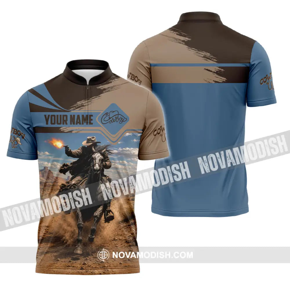Unisex Shirt - Custom Cowboy Shirt - Zipper Polo Shirt / S - T-shirt