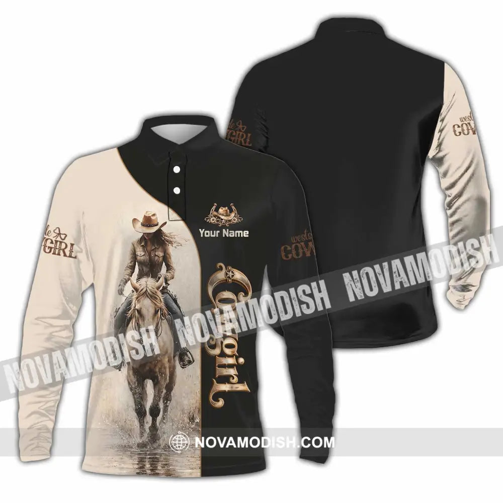 Unisex Shirt - Custom Cowgirl Shirt - Long Sleeve Polo / S - T-shirt
