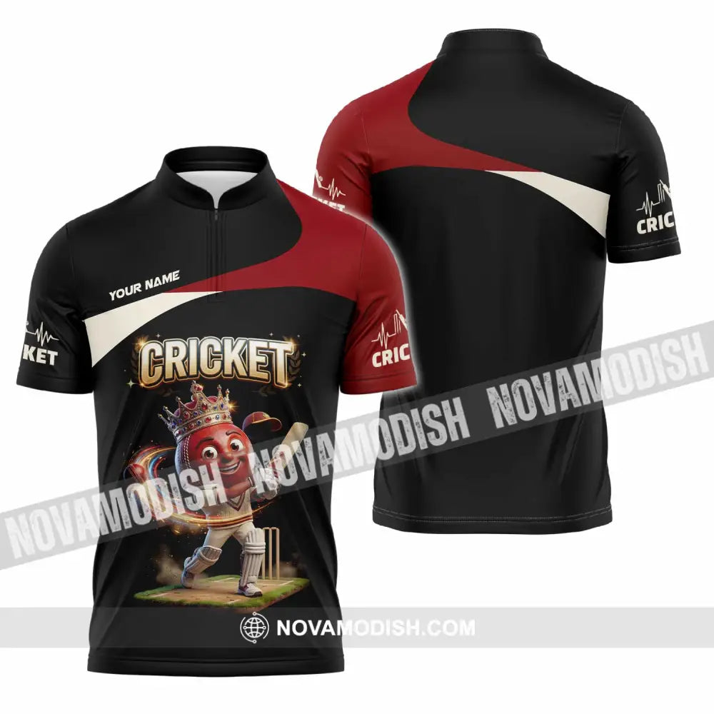Unisex Shirt - Custom Cricket Shirt - Zipper Polo Shirt / S - T-shirt