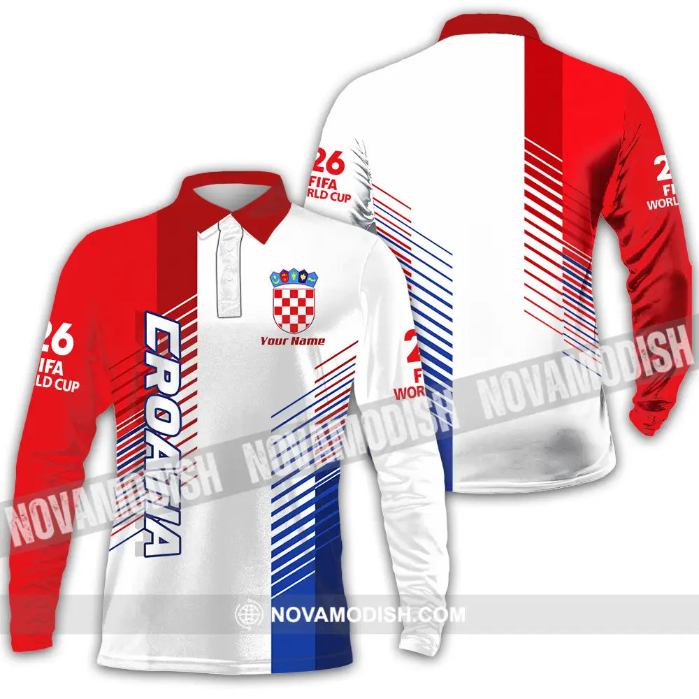 Unisex Shirt - Custom Croatia 3D Shirt - Long Sleeve Polo / S - T-shirt