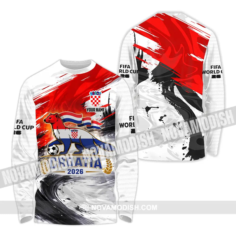 Unisex Shirt - Custom Croatia 3D Shirt Long Sleeve Shirt / S T-shirt