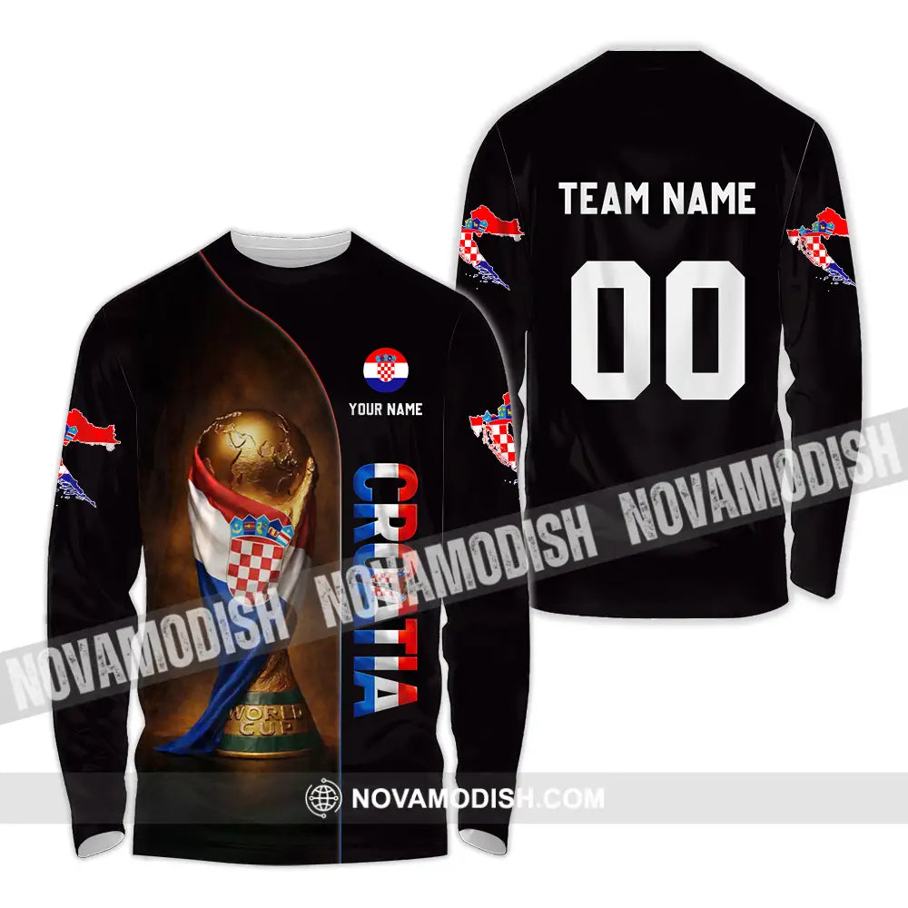 Unisex Shirt - Custom Croatia 3D Shirt Long Sleeve Shirt / S T-shirt