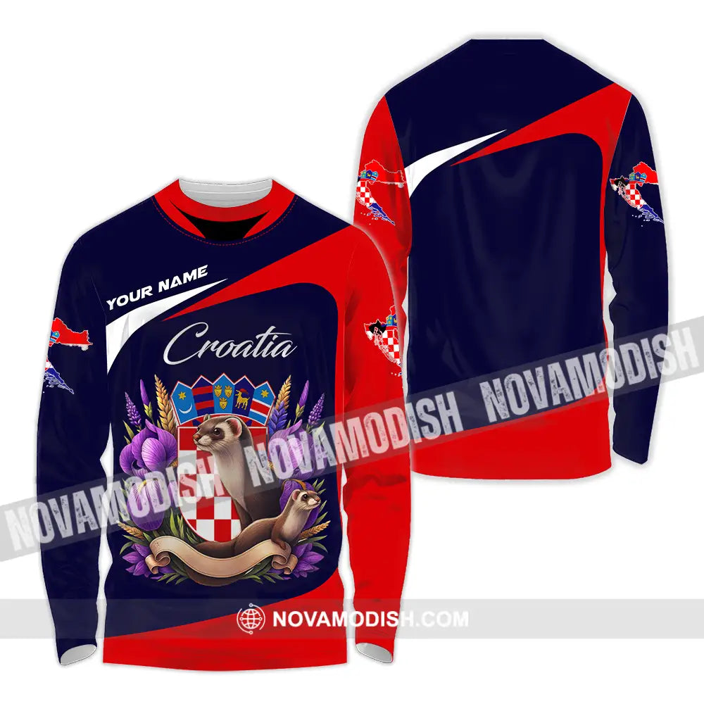 Unisex Shirt - Custom Croatia 3D Shirt Long Sleeve Shirt / S T-shirt