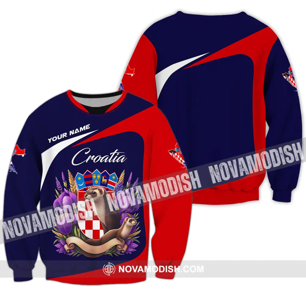 Unisex Shirt - Custom Croatia 3D Shirt Long Sleeve / S T-shirt