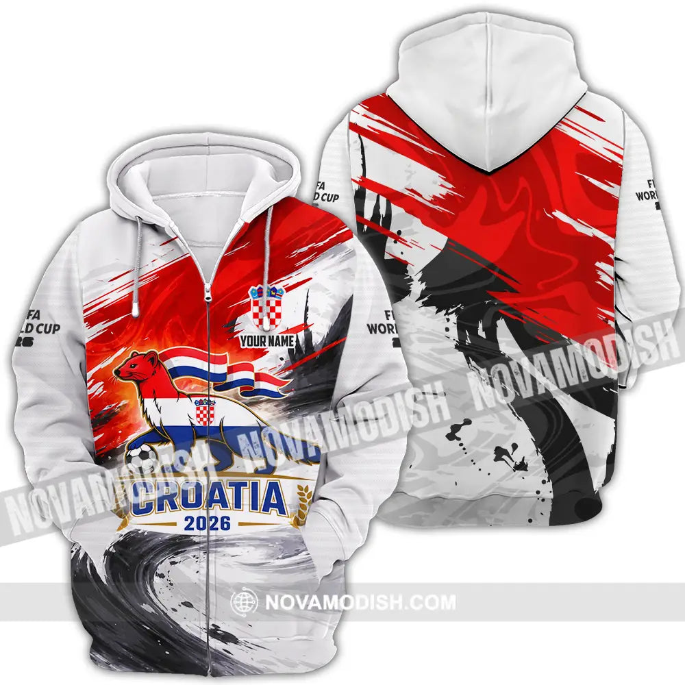 Unisex Shirt - Custom Croatia 3D Shirt Zipper Hoodie / S T-shirt