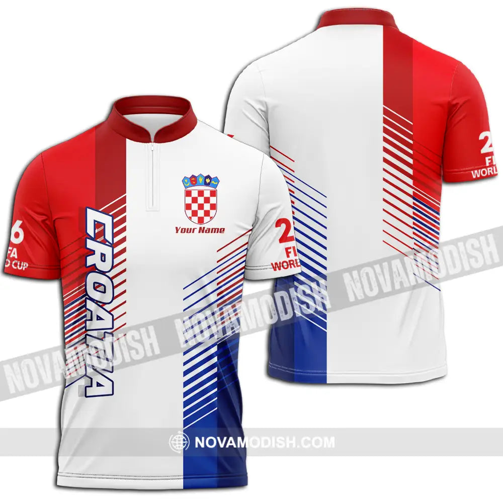 Unisex Shirt - Custom Croatia 3D Shirt - Zipper Polo Shirt / S - T-shirt