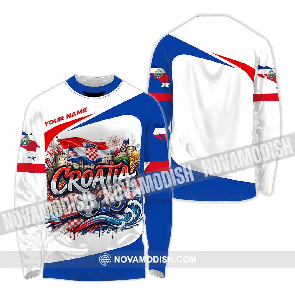 Unisex Shirt - Custom Croatia Fifa Club World Cup 2026 3D Shirt Long Sleeve Shirt / S T-shirt