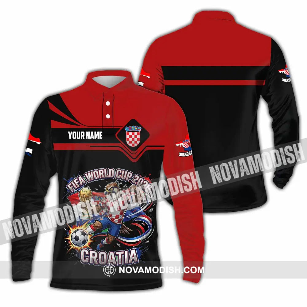 Unisex Shirt - Custom Croatia Fifa World Cup 2026 3D Shirt Long Sleeve Polo / S T-shirt
